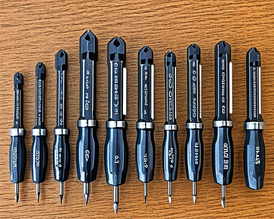Selection of Flathead Screwdriver Sizes