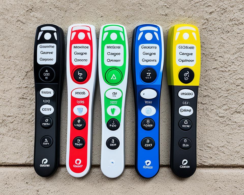 Linear garage door opener remote control varieties